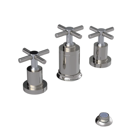 Rubinet Bidet Fitting with Spray, Diverter, and Vacuum Breaker (less drain) Polished Nickel