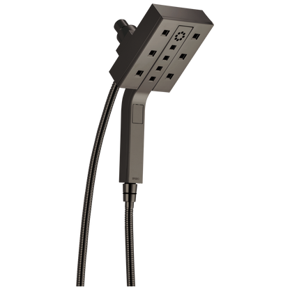 Essential Shower Series Linear Square H2Okinetic Multi-Function Hydrati 2|1 Shower - Brilliance® Black Onyx