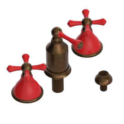 Rubinet Bidet Fitting with Spray, Diverter, and Vacum Breaker (Less Drain) Tuscan Brass