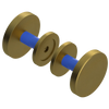Rubinet Shower Door Knob (set) Antique Brass Matt