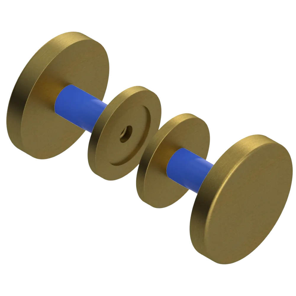 Rubinet Shower Door Knob (set) Antique Brass Matt