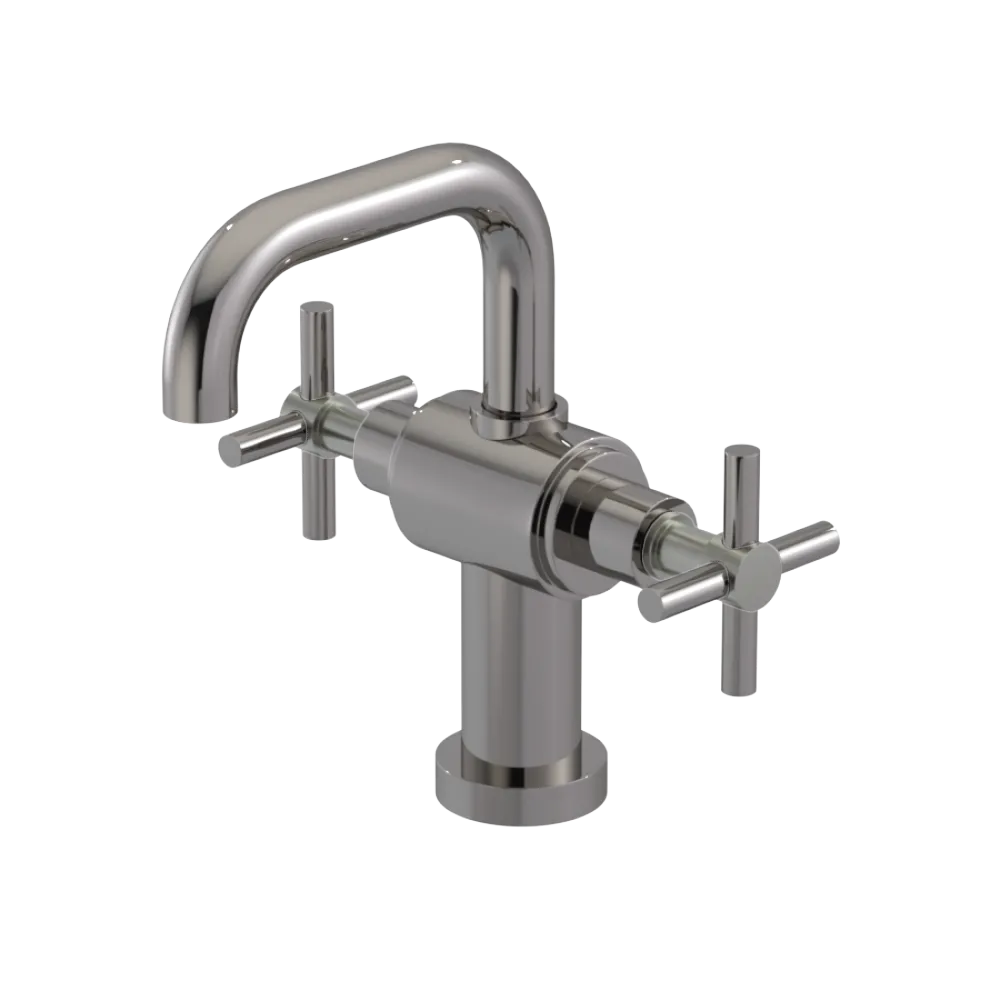 Rubinet Single Hole Dual Handle Lav. Set. (less drain) Polished Nickel