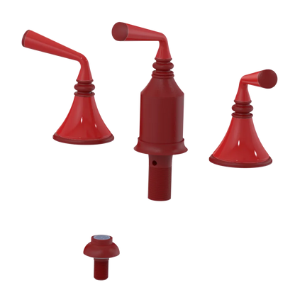 Rubinet Bidet Fitting with Spray, Diverter, and Vacum Breaker (Less Drain) Maroon