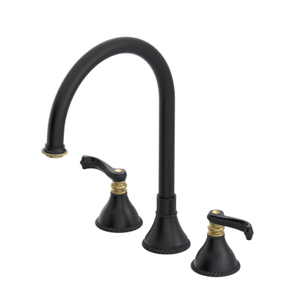 Rubinet Widespread Kitchen Set Matt Black