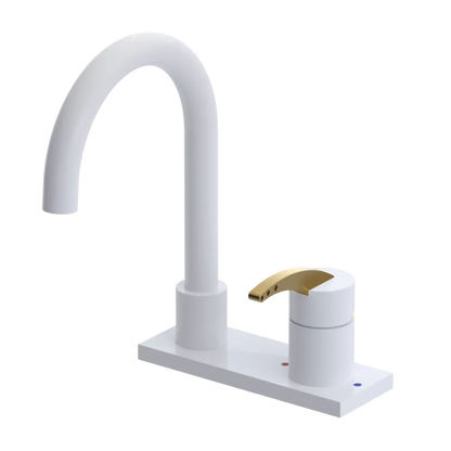 Rubinet 4" Centre Single Control Lav. Set. (less drain) White