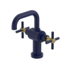 Rubinet Single Hole Dual Handle Lav. Set. (less drain) Midnight Blue