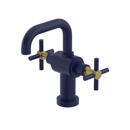 Rubinet Single Hole Dual Handle Lav. Set. (less drain) Midnight Blue