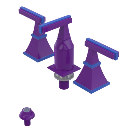 Rubinet Bidet Fitting with Spray, Diverter, and Vacum Breaker (Less Drain) Purple Haze
