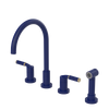 Rubinet Widespread Kitchen Set with Hand Spray Midnight Blue