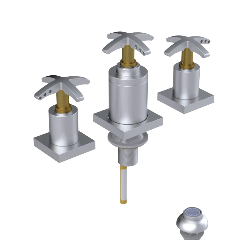 Rubinet Bidet Fitting with Spray, Diverter, and Vacuum Breaker (less drain) Satin Chrome