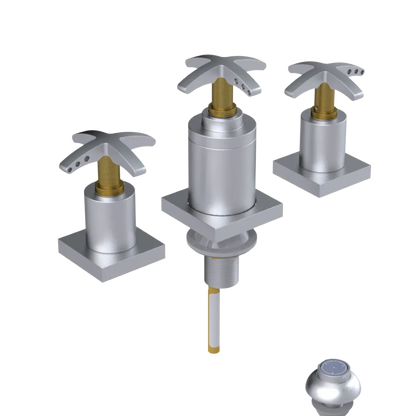 Rubinet Bidet Fitting with Spray, Diverter, and Vacuum Breaker (less drain) Satin Chrome