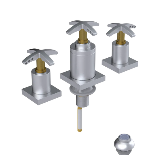 Rubinet Bidet Fitting with Spray, Diverter, and Vacuum Breaker (less drain) Satin Chrome