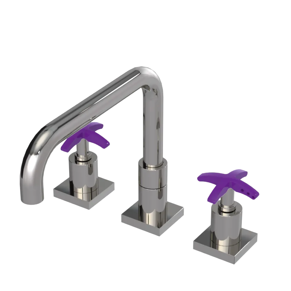 Rubinet Widespread Kitchen Set with Genesis Spout Polished Nickel