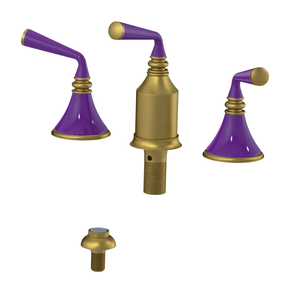 Rubinet Bidet Fitting with Spray, Diverter, and Vacum Breaker (Less Drain) Antique Brass Matt