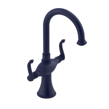 Rubinet Single Hole Dual Handle Lav. Set. (less drain) Midnight Blue