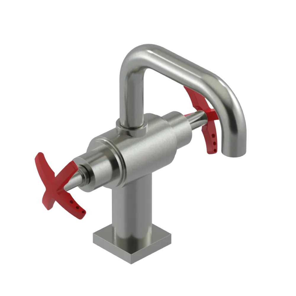 Rubinet Single Hole Dual Handle Lav. Set. with Genesis spout (less drain) Satin Nickel
