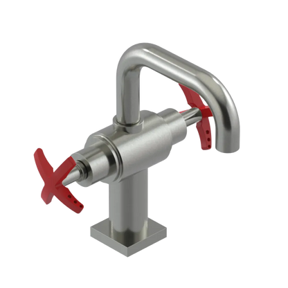 Rubinet Single Hole Dual Handle Lav. Set. with Genesis spout (less drain) Satin Nickel