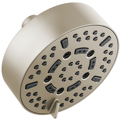 Essential Shower Series 5” Linear Round H2Okinetic Multi-Function Wall Mount Shower Head - 1.75 GPM - Brilliance® Brushed Nickel