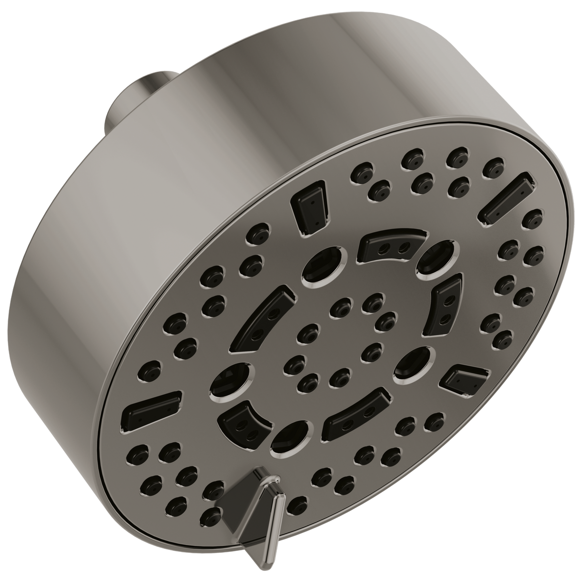 Essential Shower Series 5” Linear Round H2Okinetic Multi-Function Wall Mount Shower Head - 1.75 GPM - Brilliance® Black Onyx