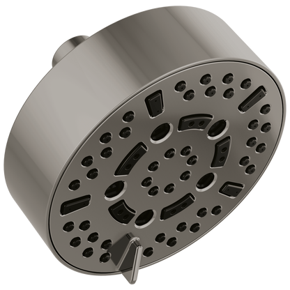 Essential Shower Series 5” Linear Round H2Okinetic Multi-Function Wall Mount Shower Head - 1.75 GPM - Brilliance® Black Onyx