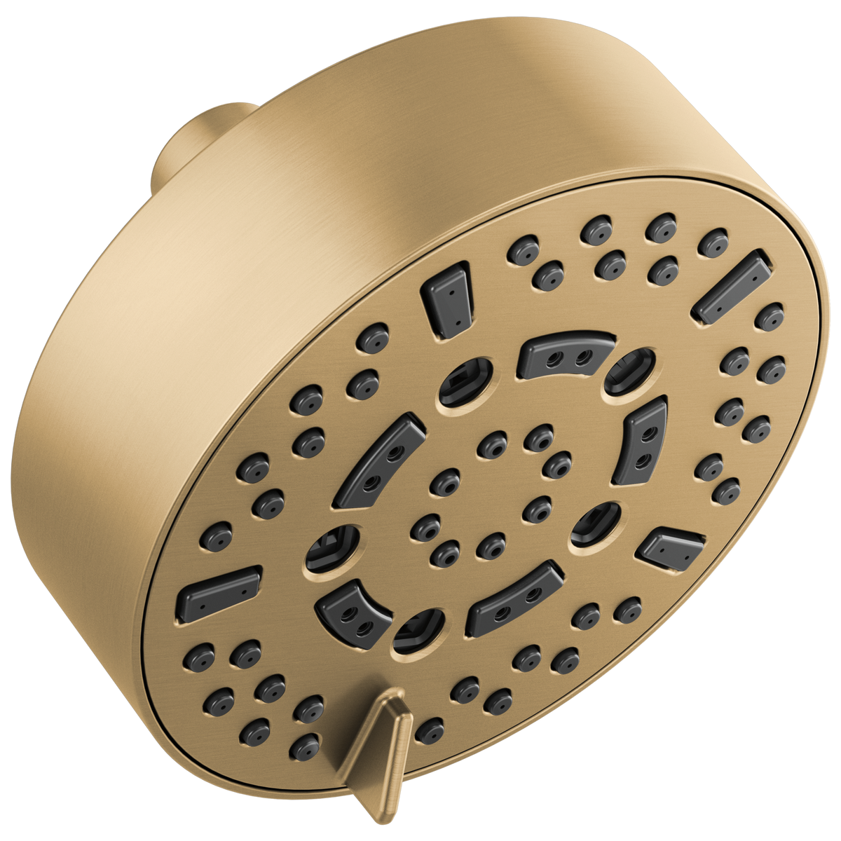 Essential Shower Series 5” Linear Round H2Okinetic Multi-Function Wall Mount Shower Head - 1.75 GPM - Brilliance® Luxe Gold®