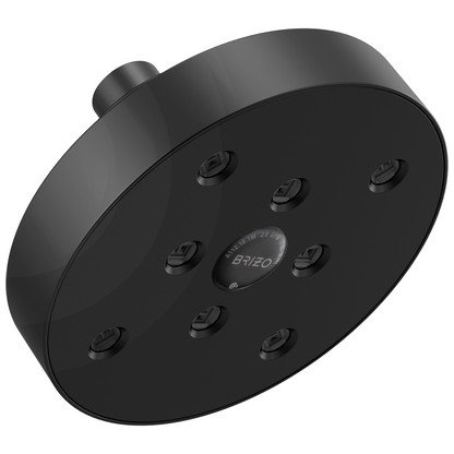 Essential Shower Series 5" Linear Round H2Okinetic Single Function Wall Mount Showerhead - Matte Black