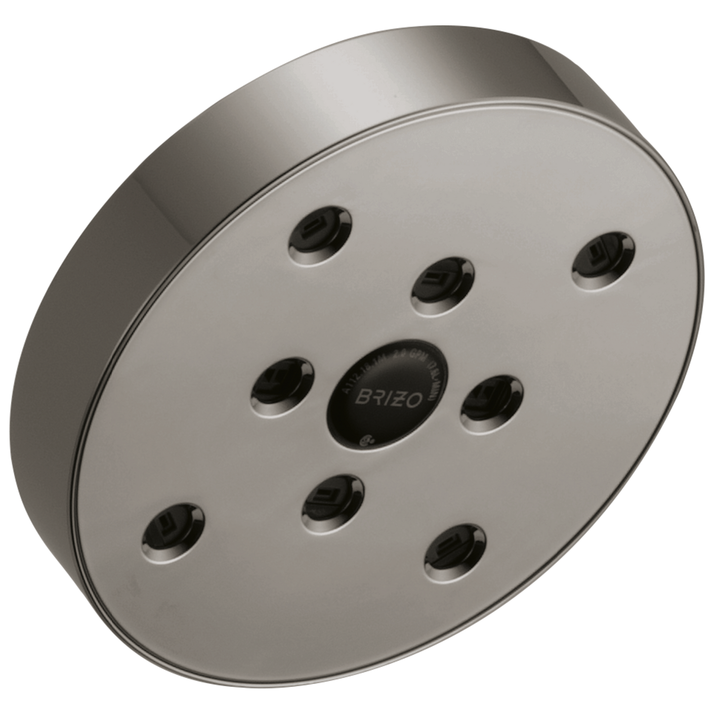 Essential Shower Series 5" Linear Round H2Okinetic Single Function Wall Mount Showerhead - Brilliance® Black Onyx
