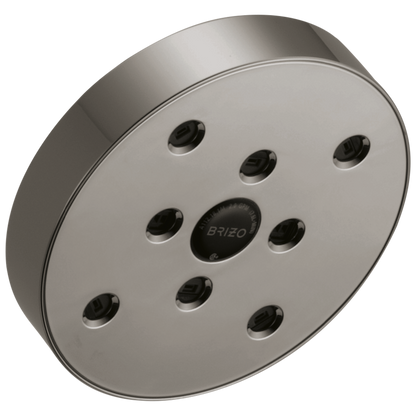 Essential Shower Series 5" Linear Round H2Okinetic Single Function Wall Mount Showerhead - Brilliance® Black Onyx