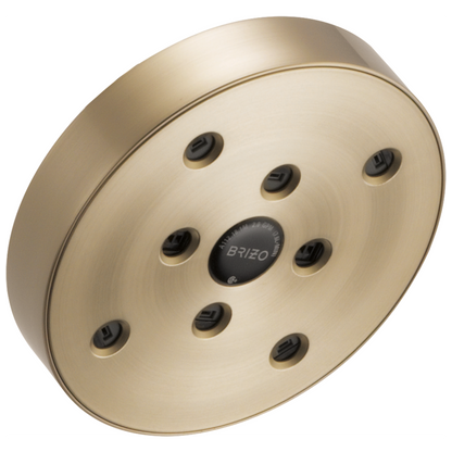 Essential Shower Series 5" Linear Round H2Okinetic Single Function Wall Mount Showerhead - Brilliance® Luxe Gold®