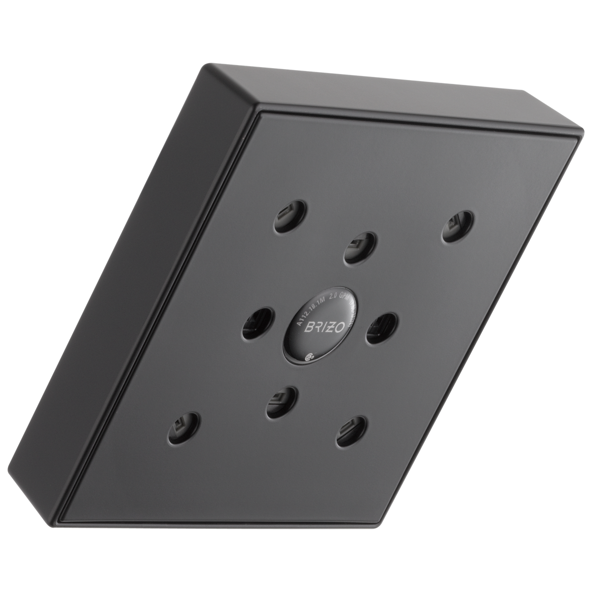 Essential Shower Series 5” Linear Square H2Okinetic Single Function Wall Mount Showerhead - Matte Black