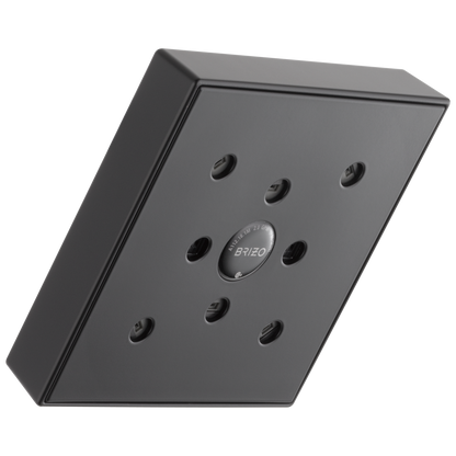 Essential Shower Series 5” Linear Square H2Okinetic Single Function Wall Mount Showerhead - Matte Black