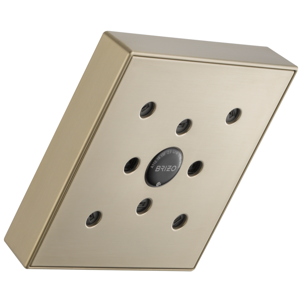 Essential Shower Series 5” Linear Square H2Okinetic Single Function Wall Mount Showerhead - Brilliance® Brushed Nickel