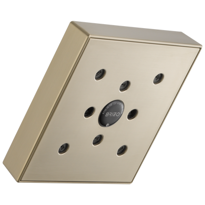 Essential Shower Series 5” Linear Square H2Okinetic Single Function Wall Mount Showerhead - Brilliance® Brushed Nickel