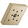 Essential Shower Series 5” Linear Square H2Okinetic Single Function Wall Mount Showerhead - Brilliance® Luxe Gold®