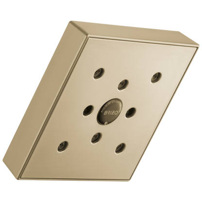 Essential Shower Series 5” Linear Square H2Okinetic Single Function Wall Mount Showerhead - Brilliance® Luxe Gold®