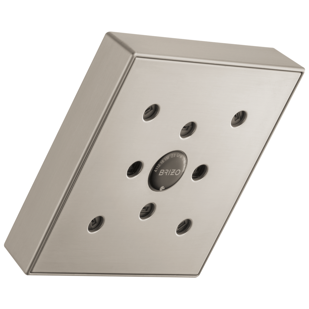 Essential Shower Series 5” Linear Square H2Okinetic Single Function Wall Mount Showerhead - Brilliance® Luxe Nickel®