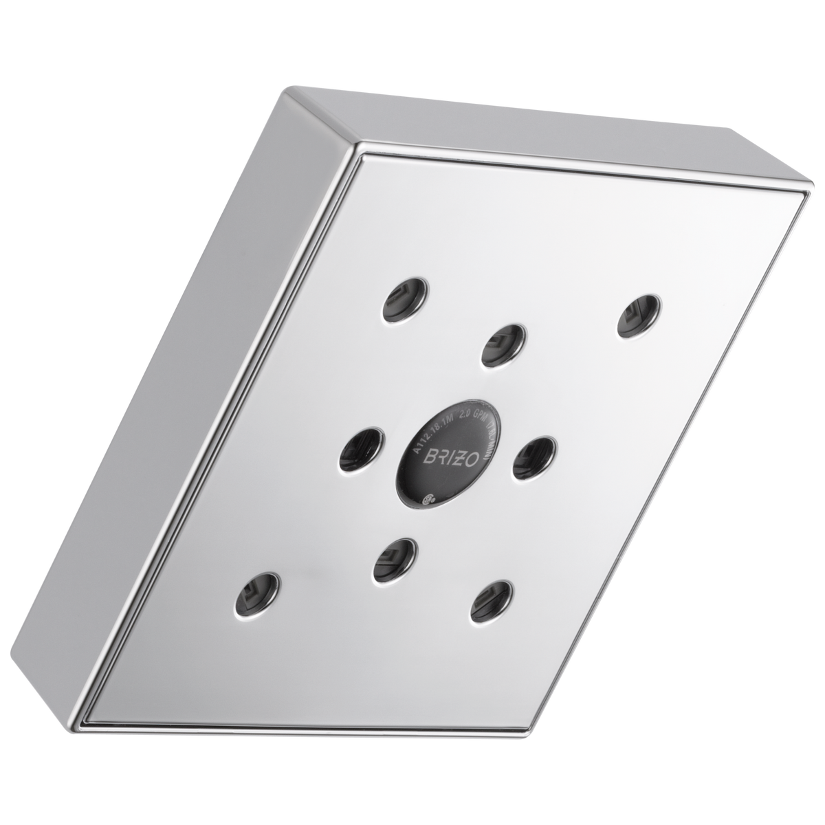 Essential Shower Series 5” Linear Square H2Okinetic Single Function Wall Mount Showerhead - Polished Chrome