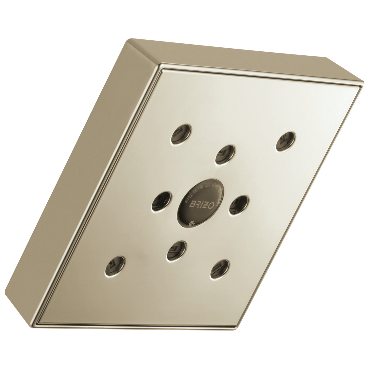 Essential Shower Series 5” Linear Square H2Okinetic Single Function Wall Mount Showerhead - Brilliance® Polished Nickel