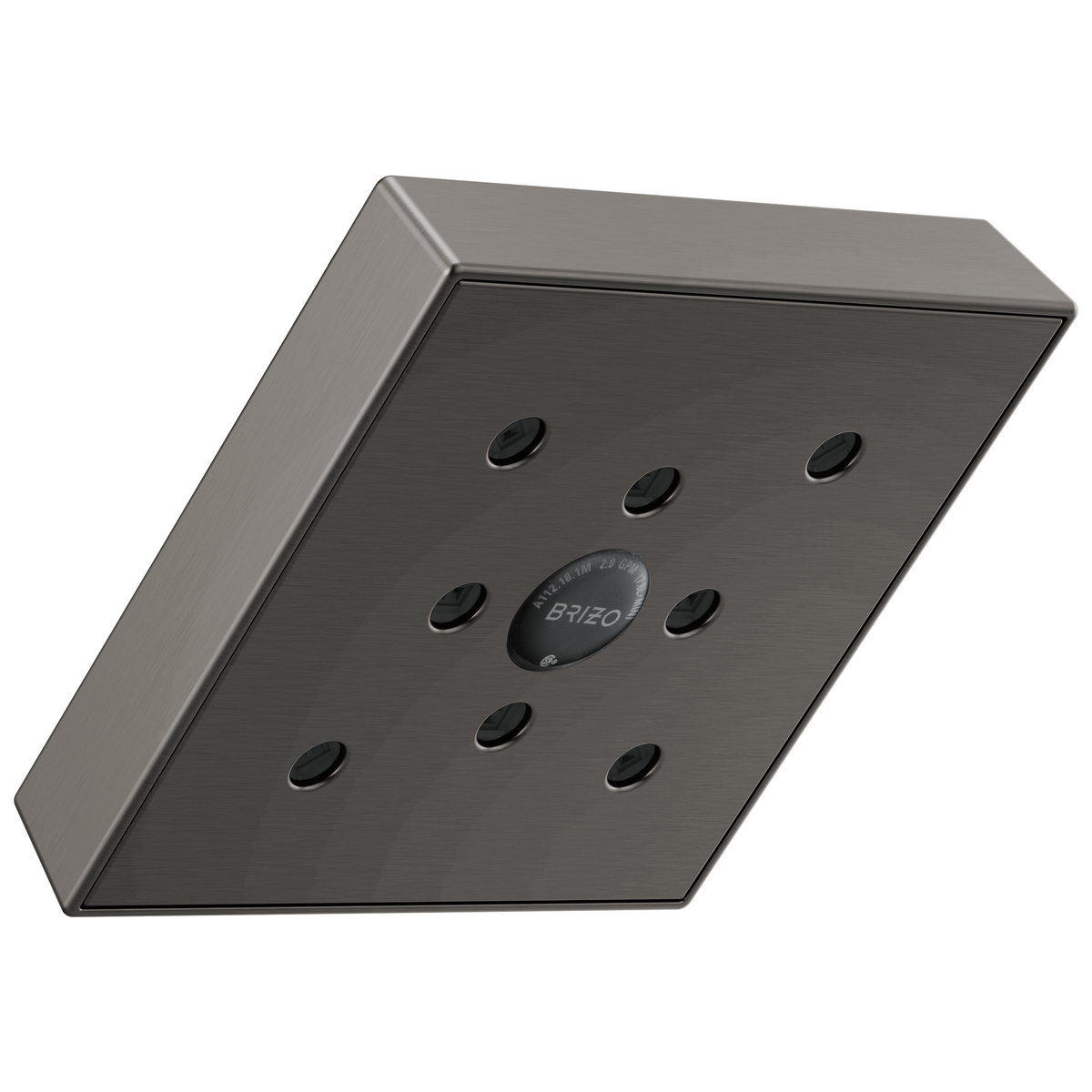 Essential Shower Series 5” Linear Square H2Okinetic Single Function Wall Mount Showerhead - Brilliance® Luxe Steel®