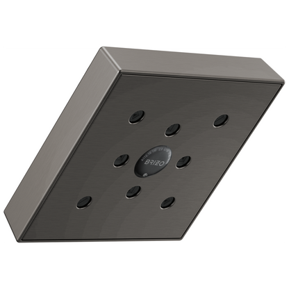 Essential Shower Series 5” Linear Square H2Okinetic Single Function Wall Mount Showerhead - Brilliance® Luxe Steel®