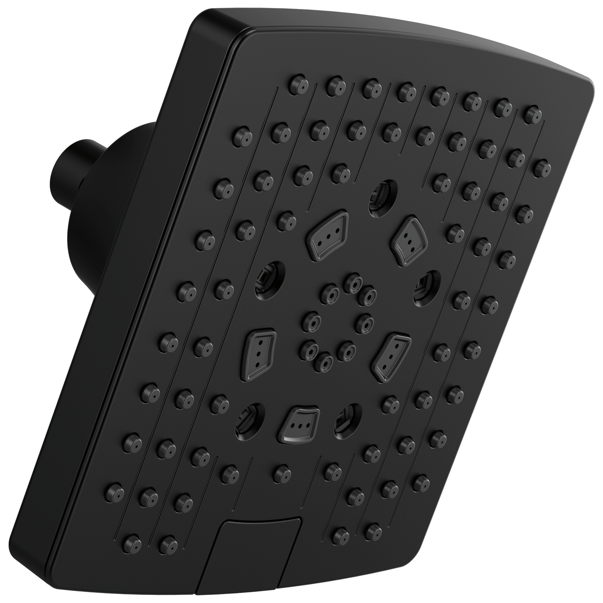 Essential Shower Series 7” Linear Square H2Okinetic Multi-Function Wall Mount Showerhead - Matte Black