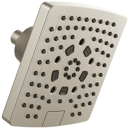 Essential Shower Series 7” Linear Square H2Okinetic Multi-Function Wall Mount Showerhead - Brilliance® Brushed Nickel