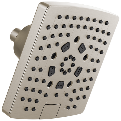 Essential Shower Series 7” Linear Square H2Okinetic Multi-Function Wall Mount Showerhead - Brilliance® Luxe Nickel®