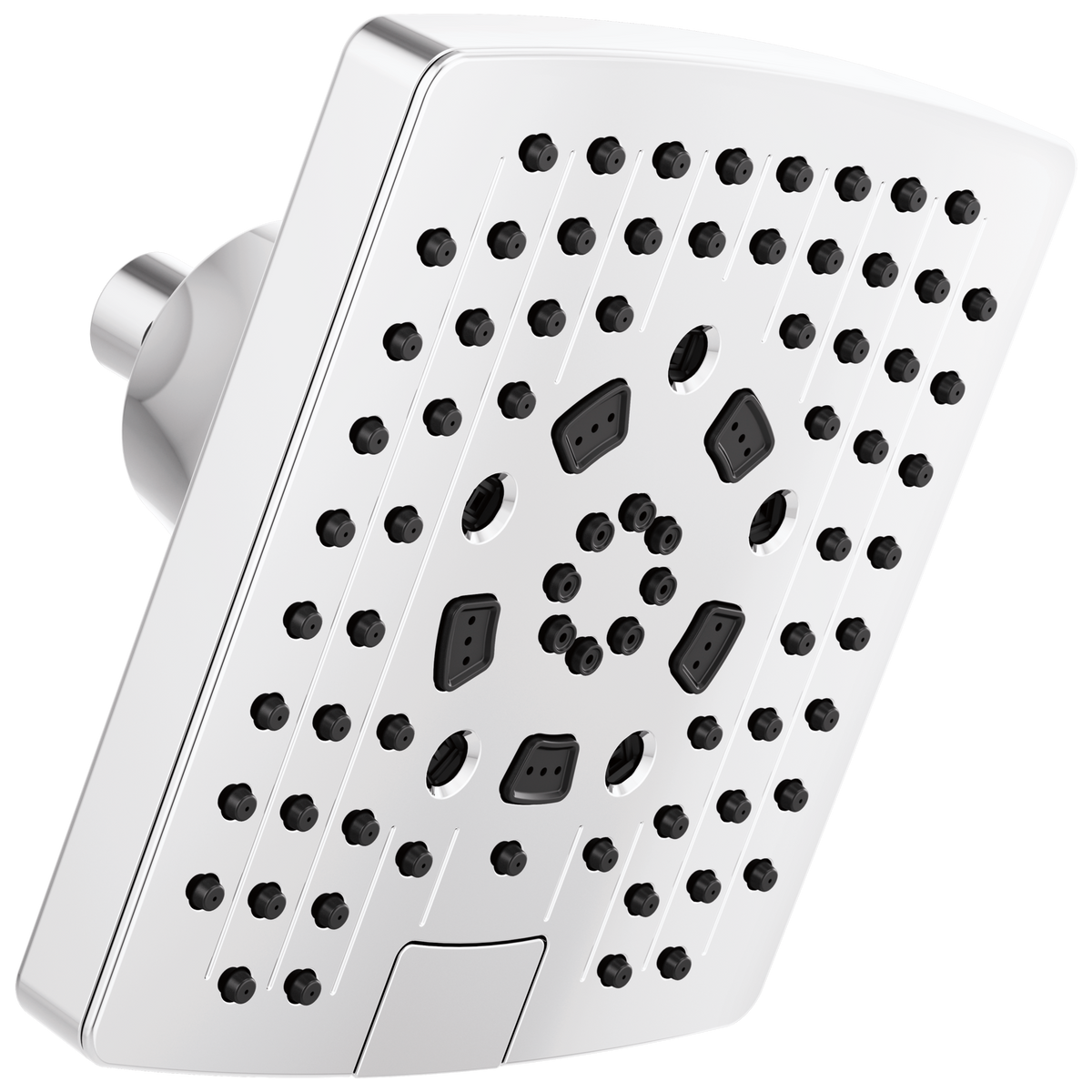 Essential Shower Series 7” Linear Square H2Okinetic Multi-Function Wall Mount Showerhead - Polished Chrome