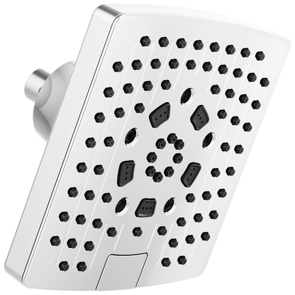 Essential Shower Series 7” Linear Square H2Okinetic Multi-Function Wall Mount Showerhead - Polished Chrome