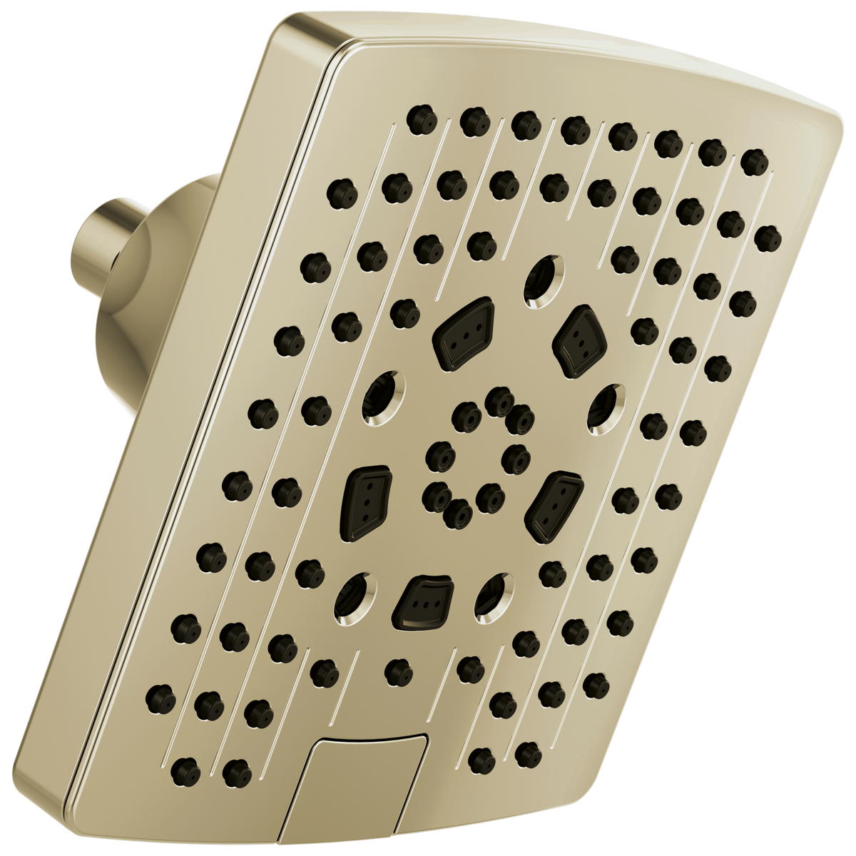 Essential Shower Series 7” Linear Square H2Okinetic Multi-Function Wall Mount Showerhead - Brilliance® Polished Nickel