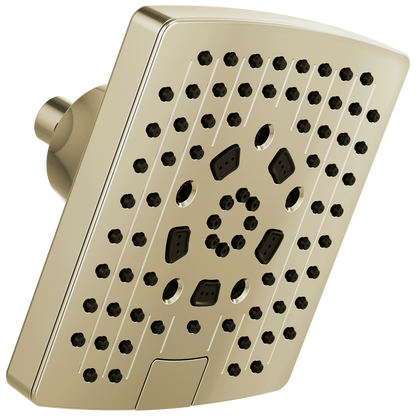 Essential Shower Series 7” Linear Square H2Okinetic Multi-Function Wall Mount Showerhead - Brilliance® Polished Nickel