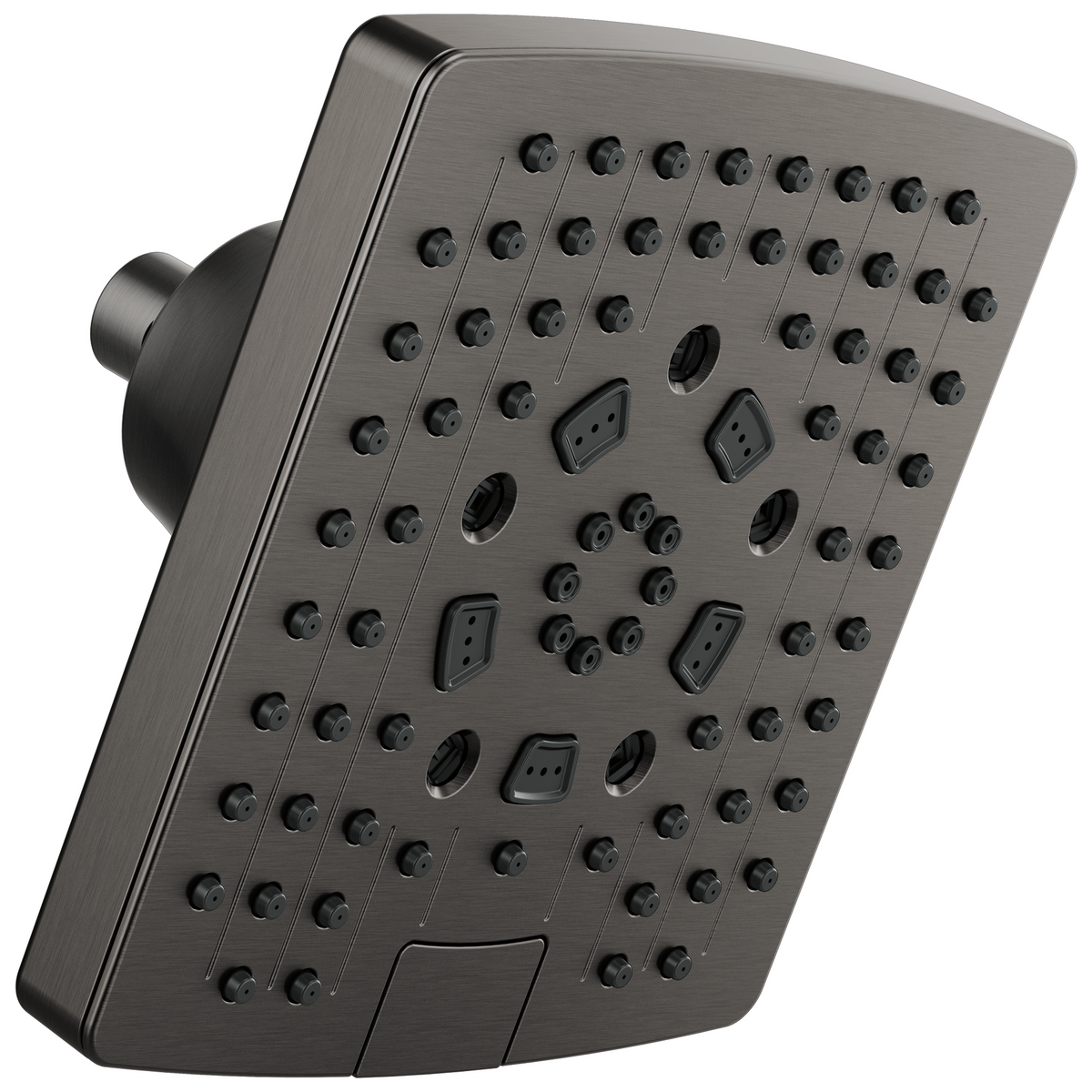 Essential Shower Series 7” Linear Square H2Okinetic Multi-Function Wall Mount Showerhead - Brilliance® Luxe Steel®