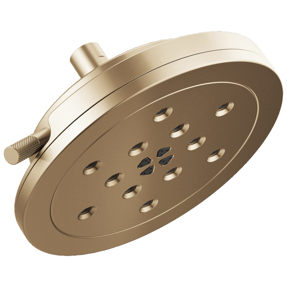 Litze 8” H2Okinetic Round Multi-Function Wall Mount Showerhead - Brilliance® Luxe Gold®