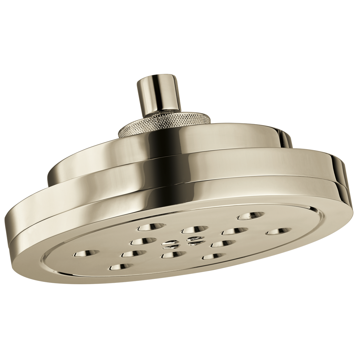 Litze 8” H2Okinetic Round Multi-Function Wall Mount Showerhead - Brilliance® Polished Nickel
